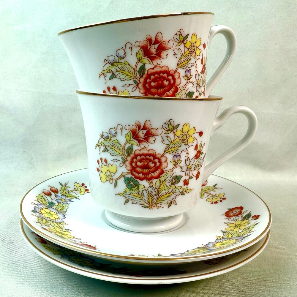Vintage Signature Collection Oriental Garden Tea Cup & Saucer Set